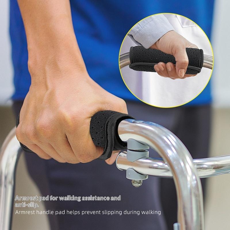 1/2Pcs Walking Aid Handle Gloves Wheelchair Handle Gloves Elderly Walker Grips Breathable Cushioned Covers Armrest Pad Non-Slip