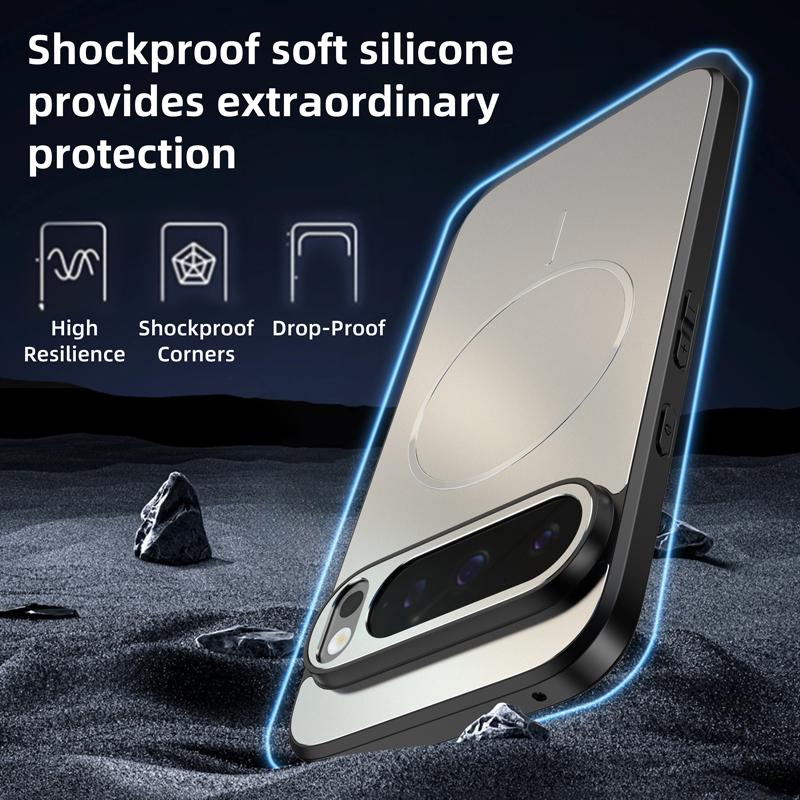Ultrathin Metallic Paint Back For Magsafe Magnetic Phone Case For Google Pixel 10 9 8 7 A Pro XL Soft Silicone Frame Matte Cover
