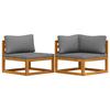 Ensemble de canapés - MAISON EXCLUSIVE - 2pcs - Acacia massif - Coussins rembourrés gris foncé - Extérieur modulaire