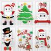 Large Snowman Reindeer Santa Stickers Christmas Door Stickers Decor for Refrigerator Wall Window Christmas Door Decorations