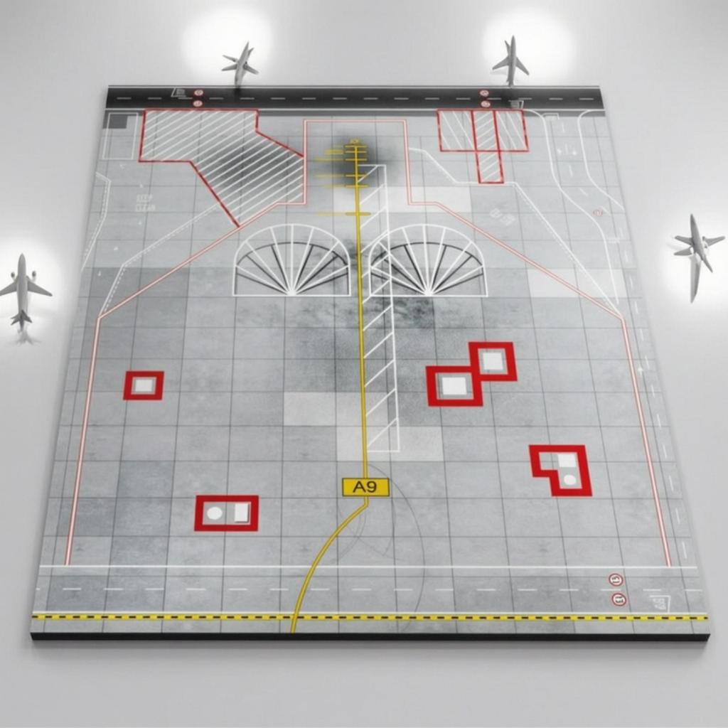 1/400 Flugzeugvorfeld Display Basis Holzmodell Flugzeug Bedruckt