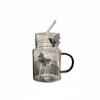 Heat-Resistant 3D Butterfly Glass Straw Cup
