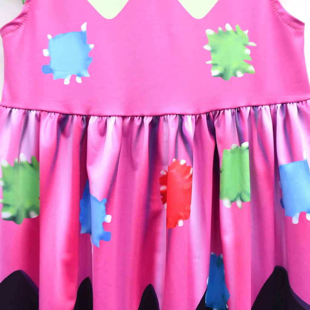 83023 Kids Girls Bobi Time Lily Lovebraids Print Ruffle Short Sleeves A Line Dress