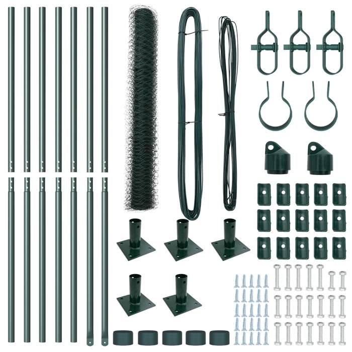 Clôture Hexagonale vidaXL Verte 0,8x10 m Acier 3353479