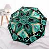 1pc Floral Mandala Automatic Folding Umbrella - Design, Durable Iron Frame for Travel, Outdoor, Beach Fashion Accessory a0920051