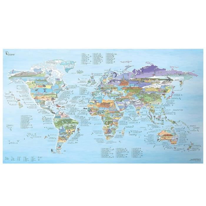 Kitesurfing map - awesome maps - world map - registration possible - 97.5 x 56 cm - black