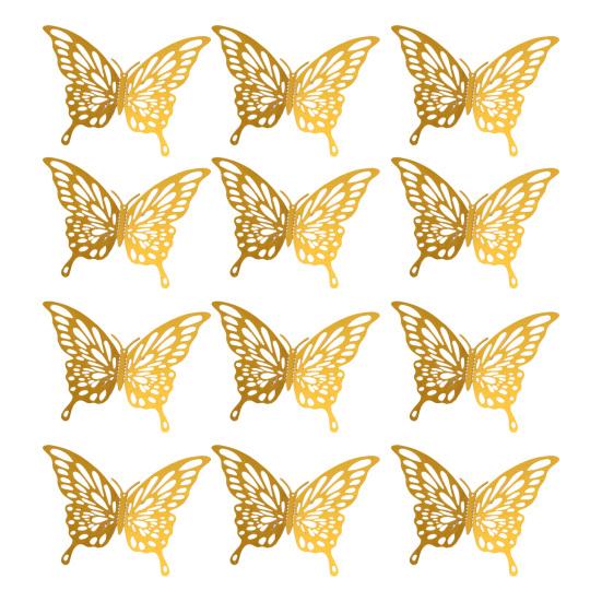 

Yousheng 12Pcs Butterfly Wall Sticker Self Adhesive Wall Decals Waterproof Scratch-Resistant PVC Wall Decors Removable DIY Wall Decor for Living Room золотистый
