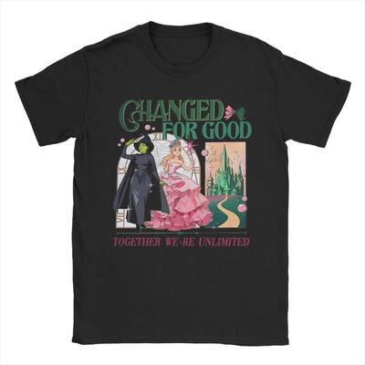 Men T-Shirt Wicked For Good Novelty Cotton Tee Shirt Short Sleeve  T Shirt Crew Neck Clothing Plus Size