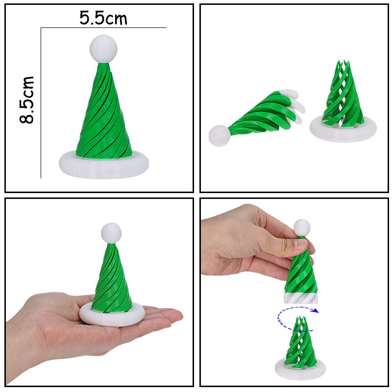 New Impossible Pyramid Passthrough 3D Printed Fidget Toy Christmas Hat Christmas Tree Fidget Toys