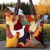 Chick Print Quilted Tote Bag Crossbody Medium Size Street Style Daily Use