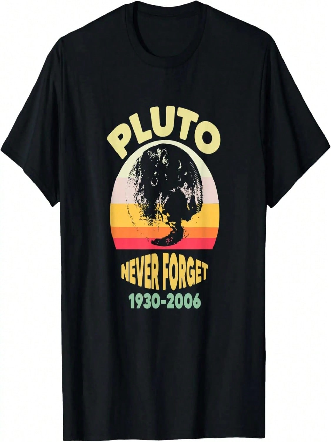 Never Forget Pluto Space Science Retro Vintage Style T-Shirt S