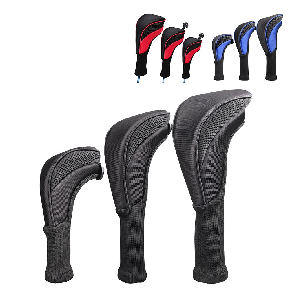 3Pcs/Set Long Neck Golf Club Head Covers Wood Driver Protect Headcover 1#/3#/5# Fairway Golf Head Cover Golf Accessories For Outdoor Training