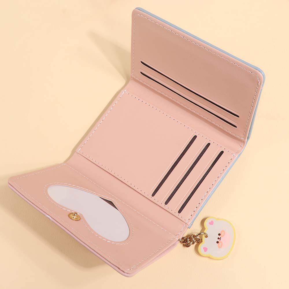 Collapsible Bear Print Wallet Cartoon Coin Purse Mini Short Wallet  Student