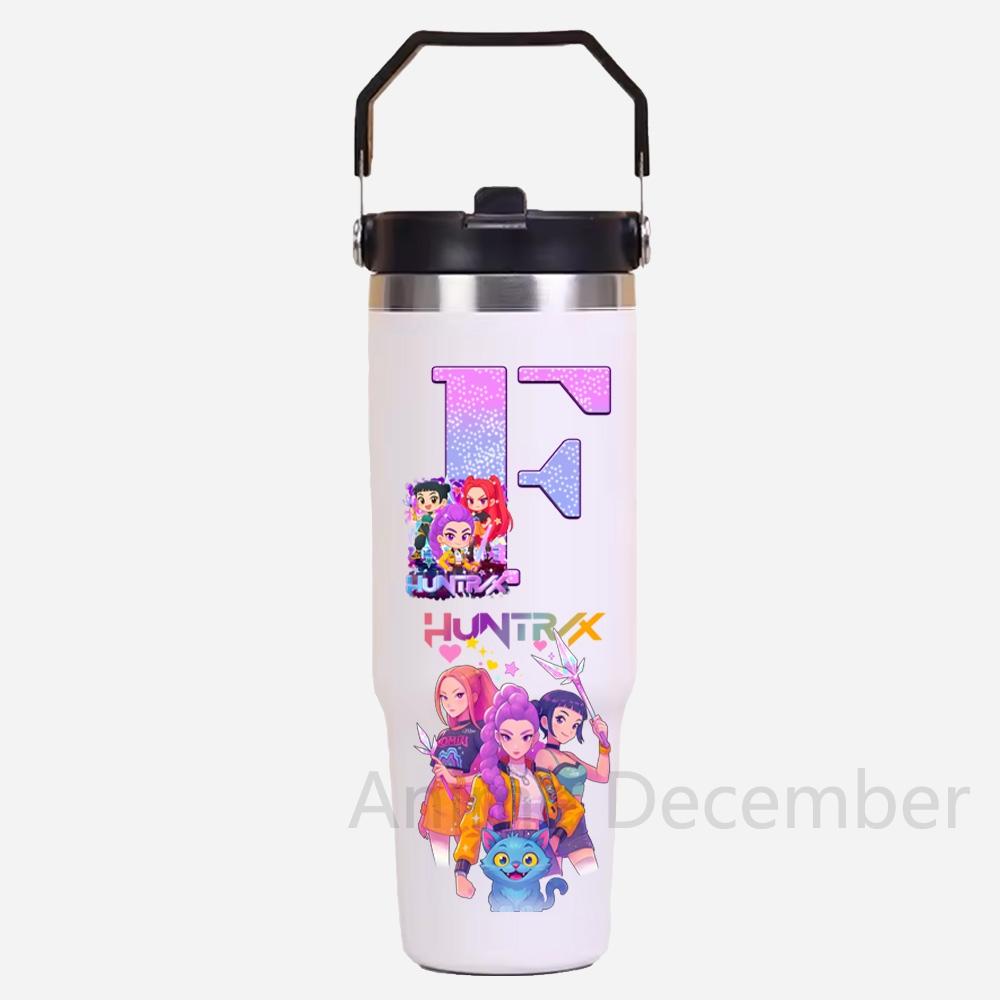30Oz Anime K-Pop Stainless Steel Vacuum Cup Hot Cold 6-12 Hours Retention Eco Friendly Bpa Free Largeautomotive Holder Flask Kid Gift