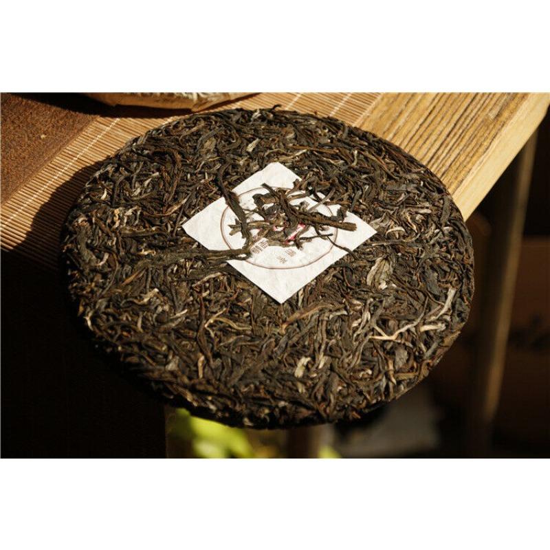 357г Сырой чай Пуэр Старый Паньчжан Коричневая гора Юньнань Семь пирожных ручной прессовки — фото 11