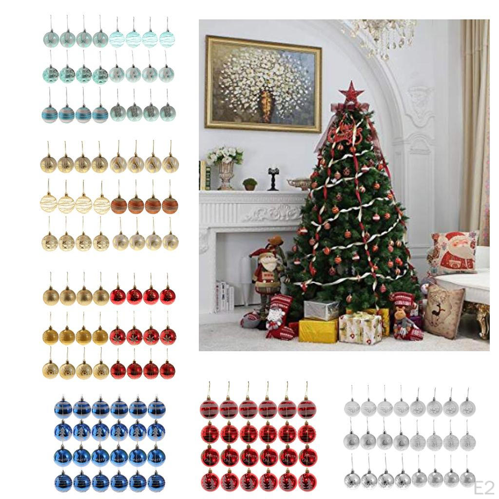 24 Pack Christmas Balls Ornaments Baubles Shatterproof Tree Decoration