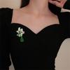 Exquisite  Wheat Ear Brooch For Women  Water Droplets On Leaves Shape Brooch Clothing Cheongsam Accessories