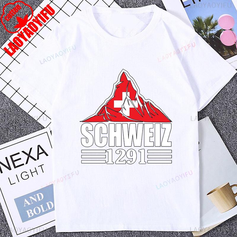 Switzerland Mountain Print Graphic T-shirt XXXXL