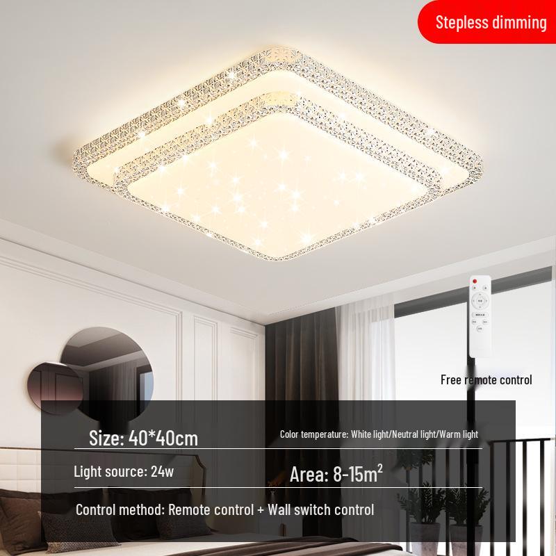 Luxury Crystal LED Ceiling Light for Bedroom, Study, Living, and Dining Rooms
