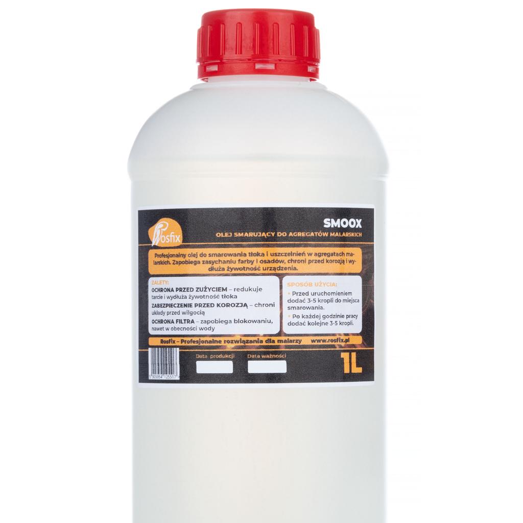 Rosfix SmooX Olej Smarujący do Agregatów Malarskich – Ochrona Tłoka i Uszczelnień | Pojemność 1L | Skuteczna Ochrona przed Korozją