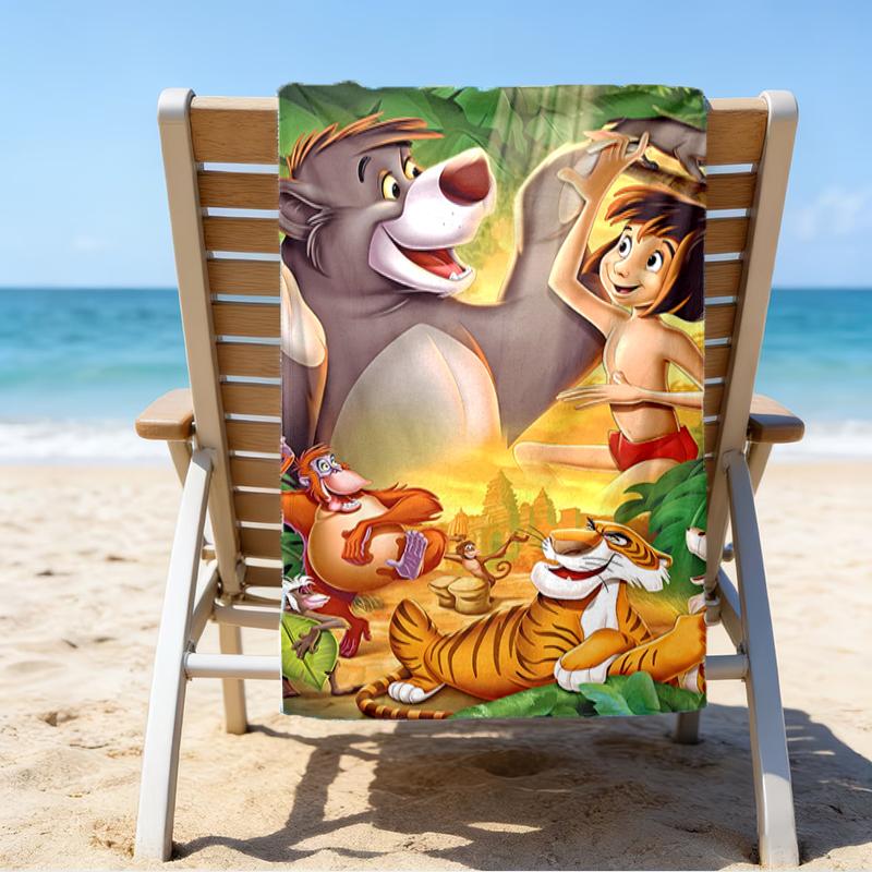 Proof Beach Towel with a The Jungle Book Pattern - Soft,absorbent,quick-drying,machine Washable - Perfect for Swimming,camping,bathing