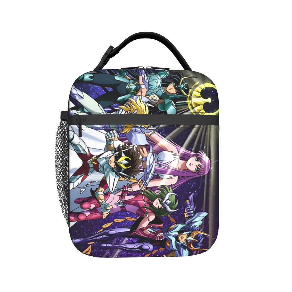 Custom Saint Seiyas Insulated Lunch Bag for Work School Anime Portable Thermal Cooler Lunch Box Unisex