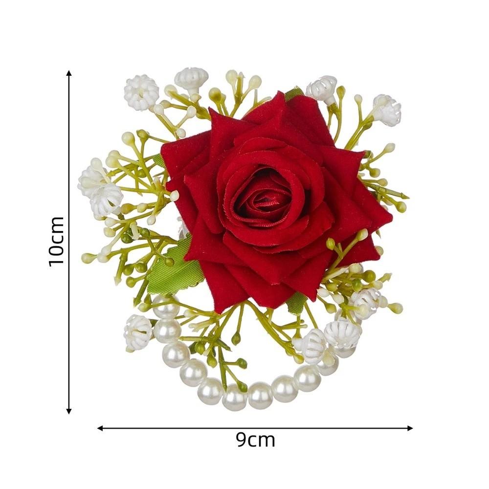 Handmade Wedding Brooch Silk Wrist Flower European Rose Boutonniere  Wedding Accessories