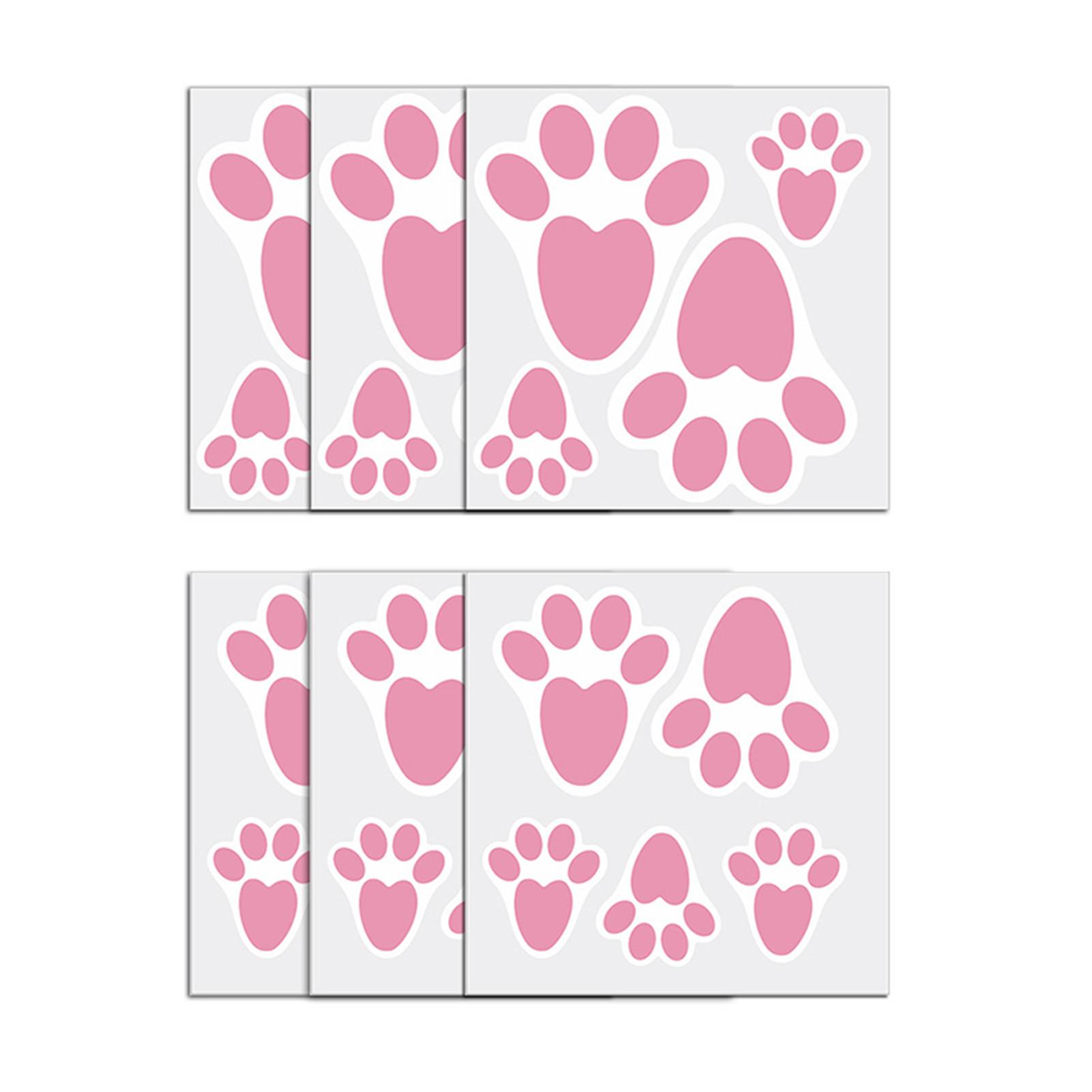 

Easter Bunny Paw Print Floor Clings Decals Easter Floor Stickers Pink Bunny Paw Prints Floor Decals For Easter Floor Decoration рожевий