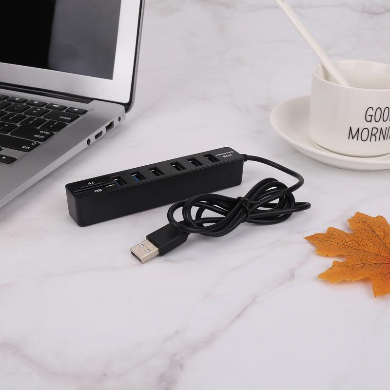USB 2.0 Hub & Multi-Function Card Reader with TF/SD Slots