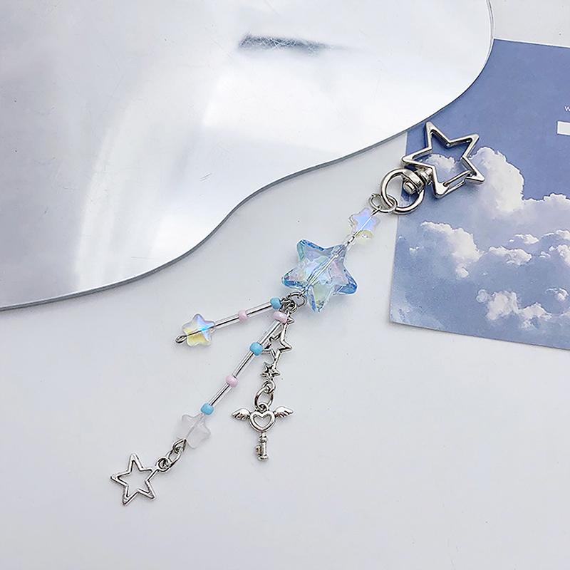 

Kawaii Sweet Star Bow Phone Charms Подвеска Милая Бабочка Бисерный Брелок Ручной Работы Для Женщин Девочек Сумка Украшения Подарки