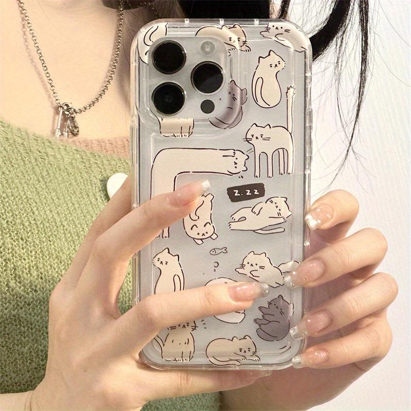 Cartoon Cat Graphic Phone Case For Samsung S24 S22 S23 Ultra S21 S20 FE Case A54 A34 A53 A32 A52 A14 A33 A55 Shockproof Cover