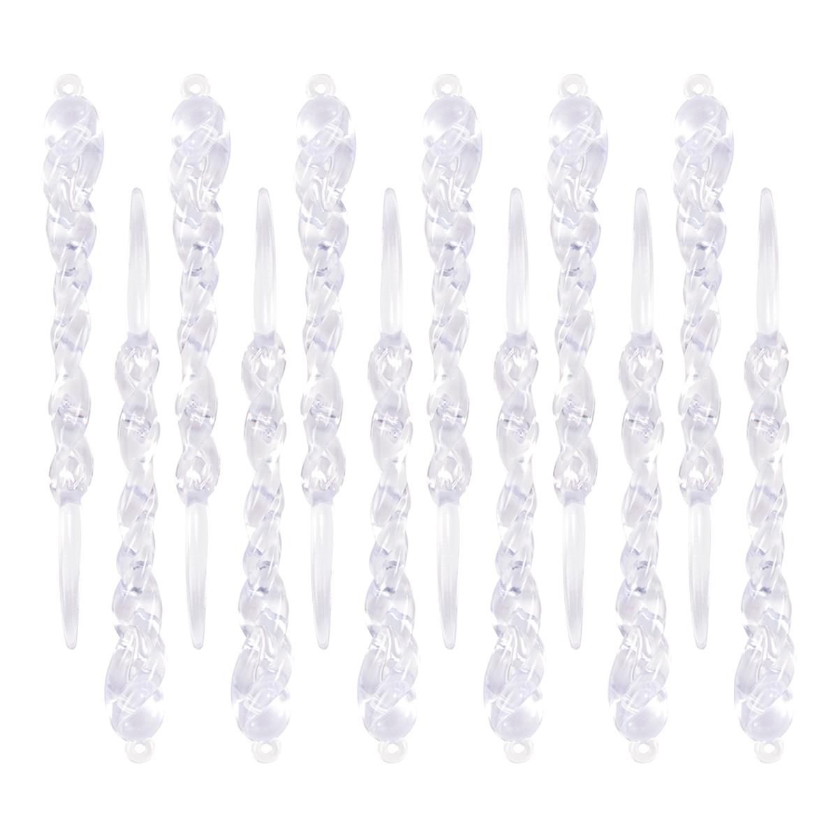 

12pcs Christmas Simulation Ice Clear Plastic Icicle Drop Xmas Tree Hanging Ornament Winter Party New Year Christmas Decoration