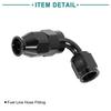 ACROPIX Automotive Hose End Fittings PTFE for Fuel Oil Line AN4 90 Degree Rotatable Black 1pc