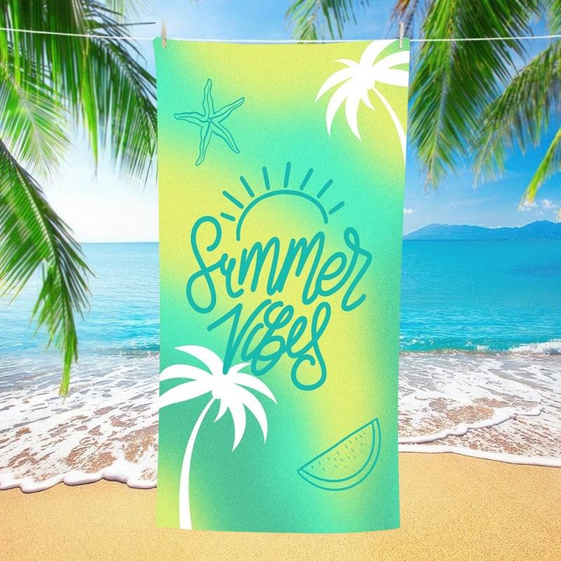 Hello Summer Pineapple Watermelon Fruit Print Beach Towel Soft Quick Dry Sandproof Cute Summer Towel Beach Travel