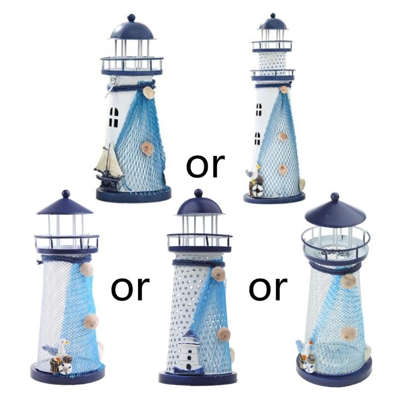 Lighthouse Decor Decorative Nautical Lighthouse Rustic Ocean Beach Themed Decorations Crafted Tabletop Home Decor Medium