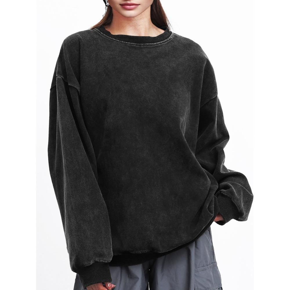 Five Colors Vintage Washed Cotton Woman Sweatshirt Harajuku Casual Pullover Comfort Loose Hoodie Thin style Tops