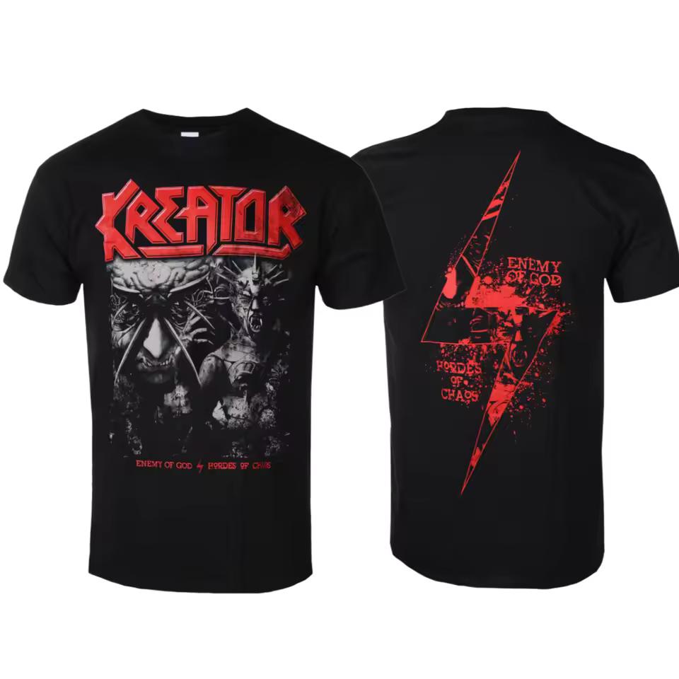 Kreator - Enemy Of Chaos Printed T-shirt - Thrash Metal Band Style Daily T-shirt - Suitable for Both Men and Women