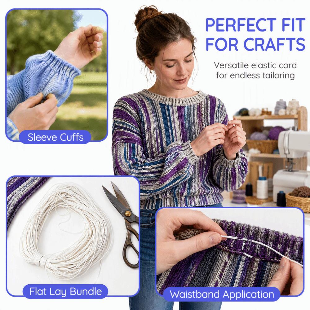 100m Length Elastic Beading Cord Black Waxed Polyester Cord Stretchy String Rope  Necklace Beading