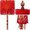 Balinese Sun Umbrella with Base Red 215 X 215 X 260 Cm