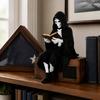 Shelf Sitter Decoration 3D Printed Firefighter Skeleton Sitter, Gothic Fireman Soldier Robed Warrior Spirit Ornament Figurine, Collectible for