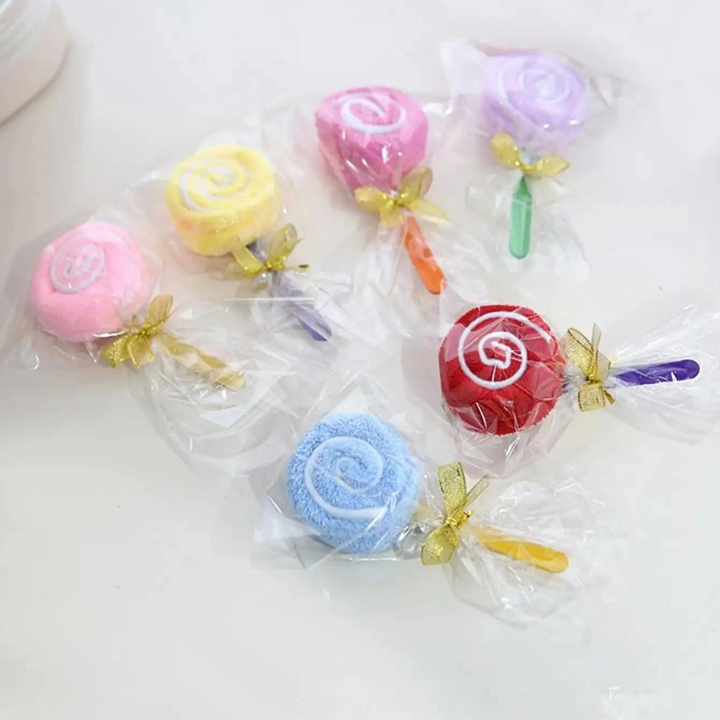 1pc/3pcs/5pcs- Lollipop Shape Towel, Cute Creative Towel Gift, Wedding Birthday Gift, Home Decor, Gifts For Women