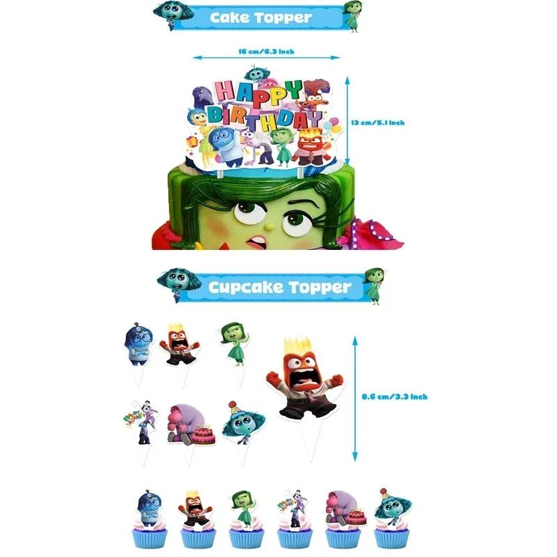 Inside Out 2 Decorațiuni Petrecere de Ziua de Naștere Temă Desen Animat Kit Veselă Baloane Bucurie Tristețe Accesorii Copii Băiat Fată Cadou Jucării