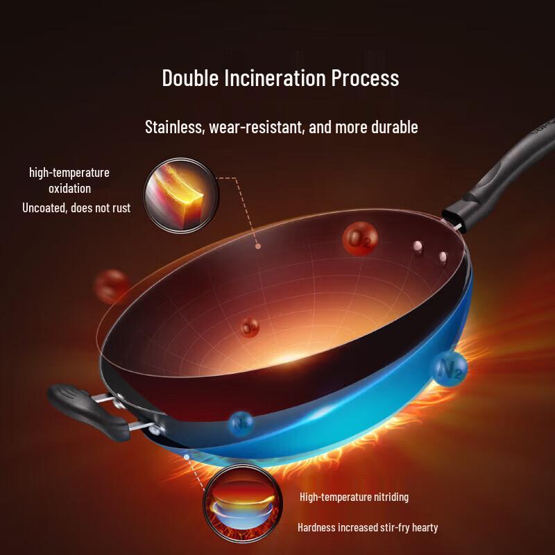 

Supor 34cm Cast Iron Stir-Fry Wok