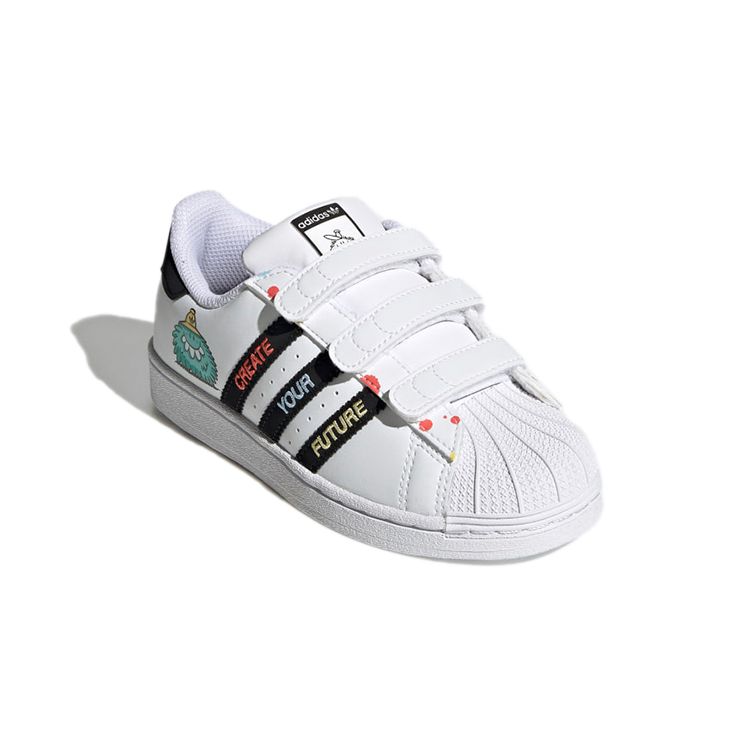 Kevin Lyons x Adidas Superstar J Create Your Future Kids Sneakers White Cloud-White Core-Black H05268