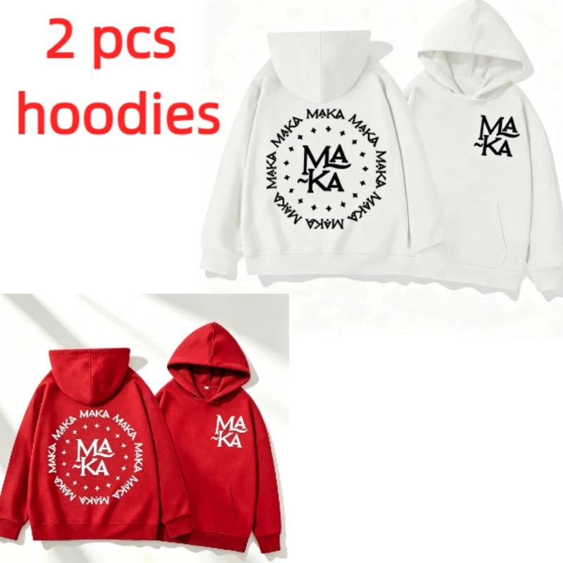 Autumn Men's Women's Hoodies Letter Maka Graphics Printing Unisex Fashion Pullover Long Sleeves Loose Casual Vintage Sweatshirts
