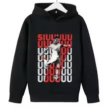 Spring Autumn Casual Children's Hoodie Sports Sweatshirt for Boys and Girls Ronaldo Printed 2-14 Years Fashion Kids Pullover Top