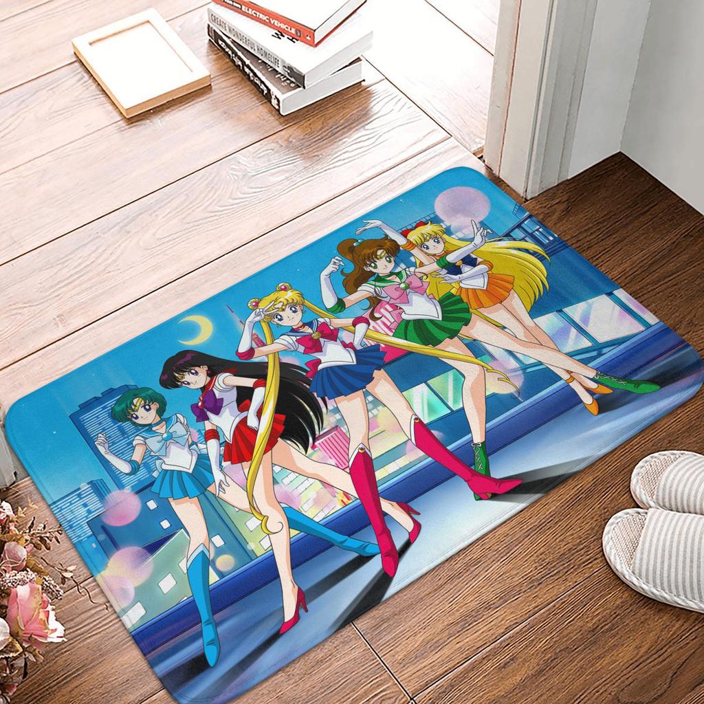 Anime Sailors Moons Luna Cat Doormat Non-Slip Entrance Bath Kitchen Floor Door Mat  Bedroom Balcony Carpet Rug