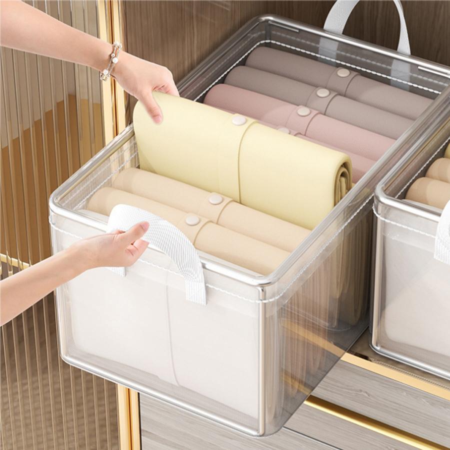 1 ks úložný box na oblečení do domácnosti, pratelný organizér na oblečení a kalhoty, šatní skříň, vrstvený organizér, úložný rám, košík