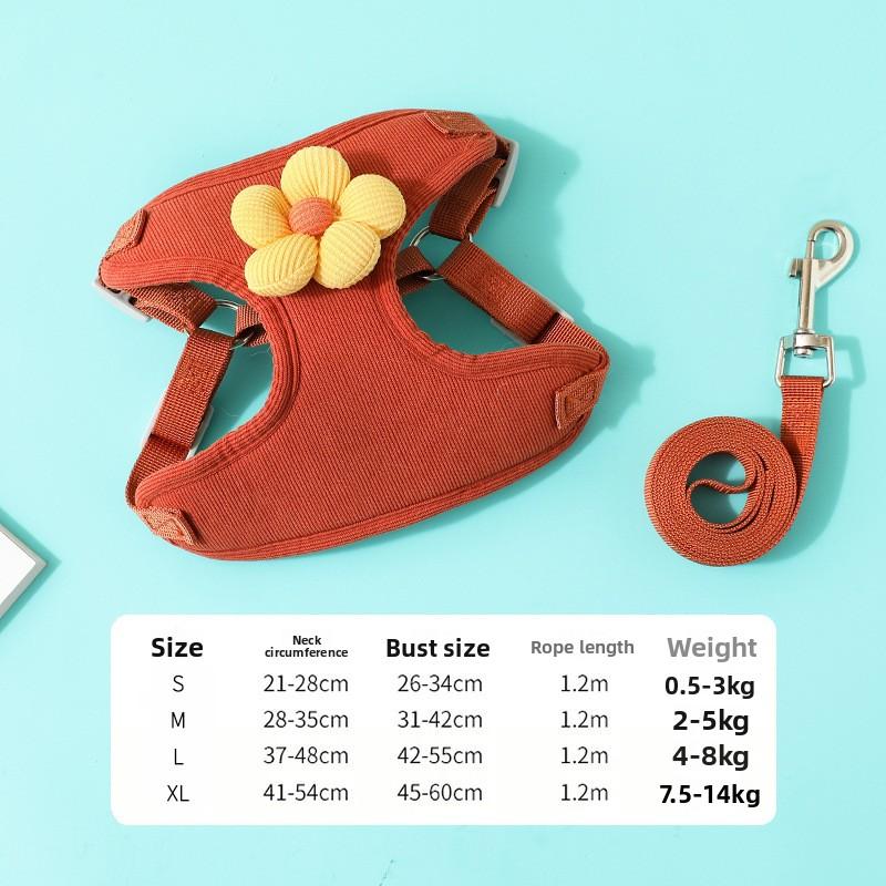 

Puppy Leash, Vest Style Small Dog, Teddy Bichon Frise Chest Strap, Puppy Chain, Dog Leash S красный