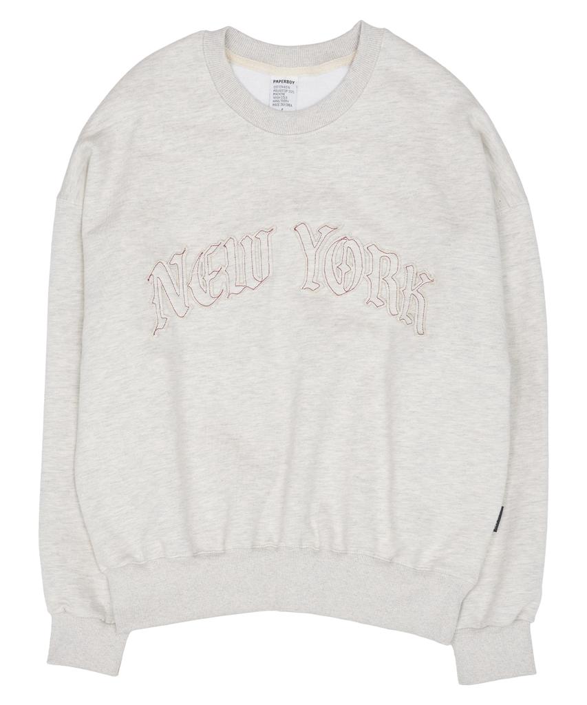 PAPERBOY Women'S New York Applique Sweatshirt - Oatmeal